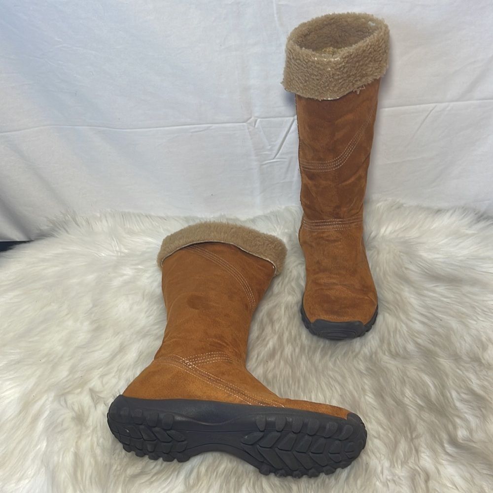 Anne Klein AK‎ Sport Vegan Suede Lined Mid Calf  Boots Sz 7